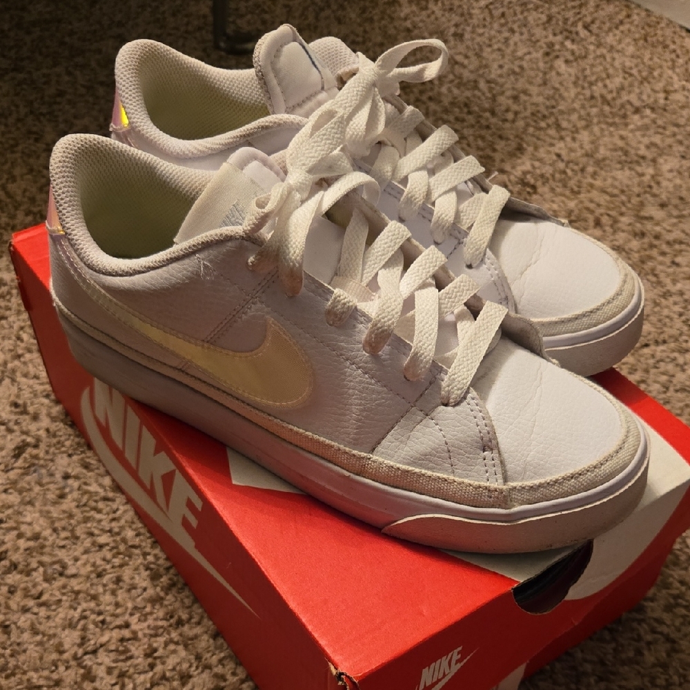Nike Women's Court Vision Low White Iridescent Sneakers